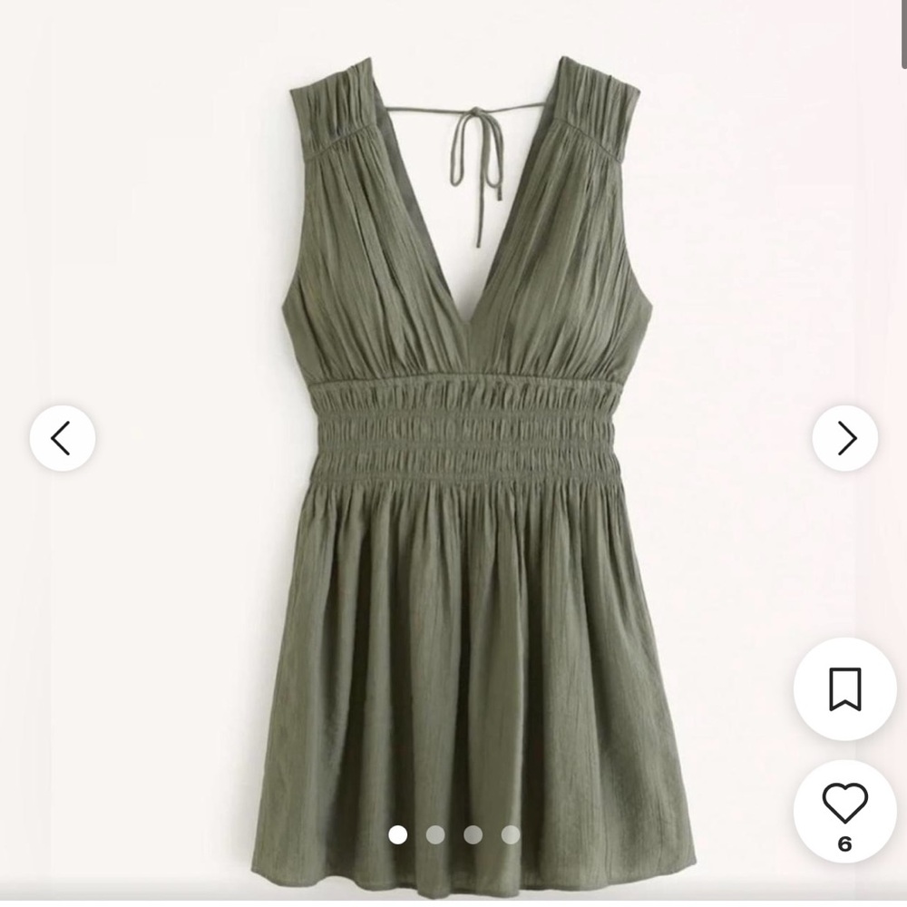 Abercrombie Green Crinkle Mini Dress